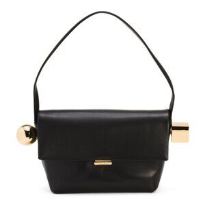 JACQUEMUS Made In Italy Leather The Rond Carre With Flap Closure Shoulder Bag